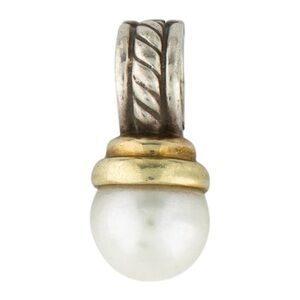 David Yurman Silver and Gold Pearl Pendant